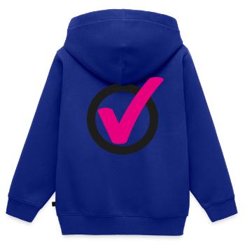 Tick Check mark sign - Kids Premium Organic Zip-up Hoodie - royal blue - Back - AI Model Kid Male (0cm)