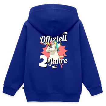2. Geburtstag Dabbendes Einhorn Kindergeburtstag - Kinder Premium Organic Zip Hoodie - Royalblau - Hinten - AI Model Kid Male (0cm)