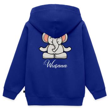 Auszeit Durchatmen Wusaaa Elefant - Kinder Premium Organic Zip Hoodie - Royalblau - Hinten - AI Model Kid Male (0cm)