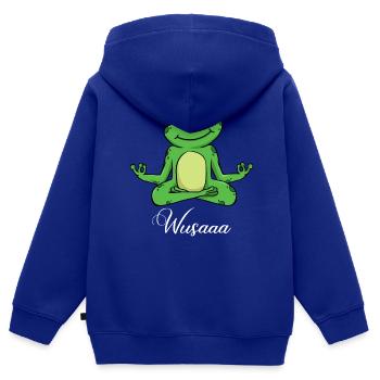 Auszeit Durchatmen Wusaaa Frosch - Kinder Premium Organic Zip Hoodie - Royalblau - Hinten - AI Model Kid Male (0cm)