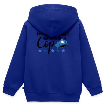 Police Cop Officer Police Office - Kinder Premium Organic Zip Hoodie - Royalblau - Hinten - AI Model Kid Male (0cm)