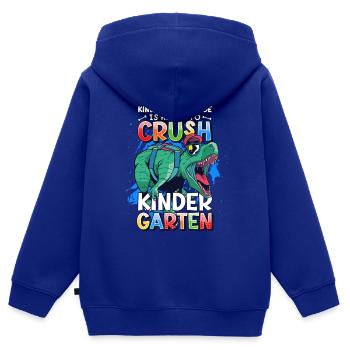 Kindergarten Dude Ready To Crush Kindergarten - Kinder Premium Organic Zip Hoodie - Royalblau - Hinten - AI Model Kid Male (0cm)