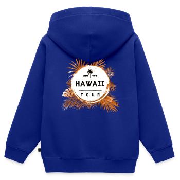 Hawaii Tour Bunt - Kinder Premium Organic Zip Hoodie - Royalblau - Hinten - AI Model Kid Male (0cm)