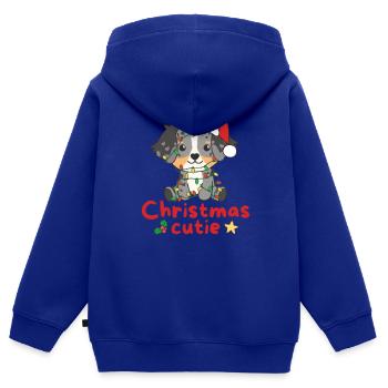 Australian Shepherd Hunde Christmas Cutie - Kinder Premium Organic Zip Hoodie - Royalblau - Hinten - AI Model Kid Male (0cm)