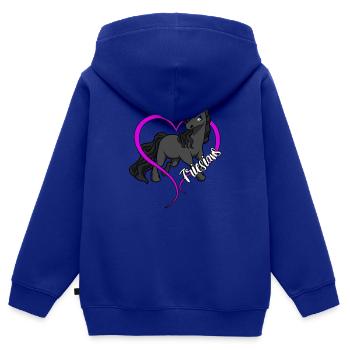 Pferdeliebhaber - Friesen - Kinder Premium Organic Zip Hoodie - Royalblau - Hinten - AI Model Kid Male (0cm)