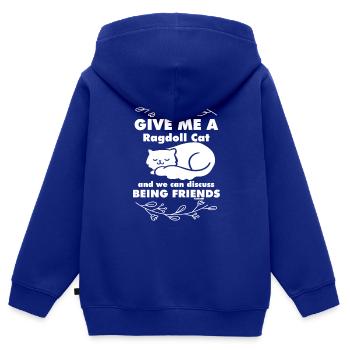Ragdoll Katze Katzenmama Katzendame - Kinder Premium Organic Zip Hoodie - Royalblau - Hinten - AI Model Kid Male (0cm)