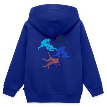 Grappling Martial Arts Wrestling - Kinder Premium Organic Zip Hoodie - Royalblau - Hinten - AI Model Kid Male (0cm)