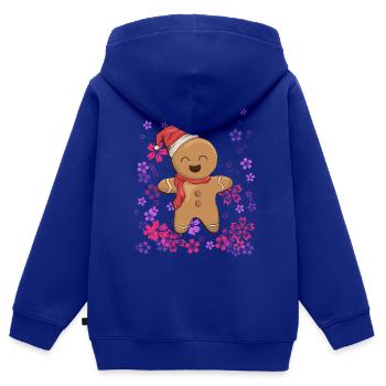 süßer Lebkuchen mit Blumen - Kinder Premium Organic Zip Hoodie - Royalblau - Hinten - AI Model Kid Male (0cm)