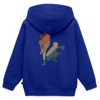Baseball - Kinder Premium Organic Zip Hoodie - Royalblau - Hinten - AI Model Kid Male (0cm)