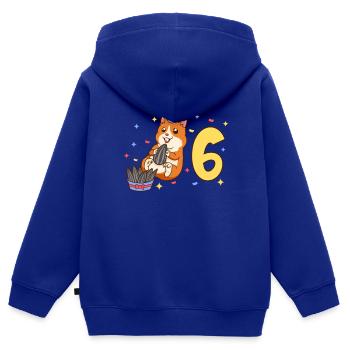 Mit Hamster - Kinder Geburtstag 6 Jahre - Kinder Premium Organic Zip Hoodie - Royalblau - Hinten - AI Model Kid Male (0cm)