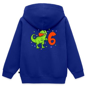 Mit TREX - Jungs Geburtstag 6 Jahre - Kinder Premium Organic Zip Hoodie - Royalblau - Hinten - AI Model Kid Male (0cm)