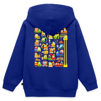25 Baufahrzeuge für Kinder - Kinder Premium Organic Zip Hoodie - Royalblau - Hinten - AI Model Kid Male (0cm)