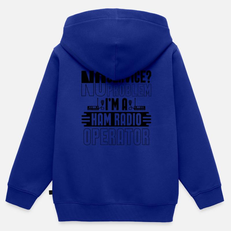 No Service No Problem Frequency Ham Radio Operator - Kinder Premium Organic Zip Hoodie - Royalblau