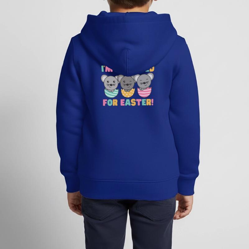 cute mice at Easter with Easter eggs mouse Kids Premium Organic Zip-up Hoodie