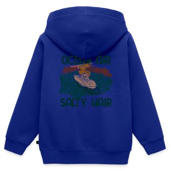 Segelboot Kapitän Spruch Zum Segeln - Kinder Premium Organic Zip Hoodie - Royalblau - Hinten - AI Model Kid Male (0cm)