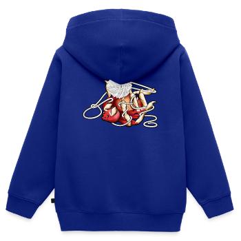 Spielt mit Wollknäuel - Kawaii Spinne - Kinder Premium Organic Zip Hoodie - Royalblau - Hinten - AI Model Kid Male (0cm)