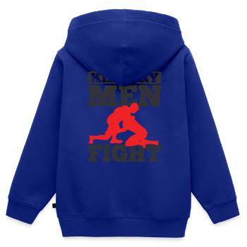 Grappling Martial Arts Wrestling - Kinder Premium Organic Zip Hoodie - Royalblau - Hinten - AI Model Kid Male (0cm)