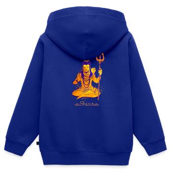 Dieu hindou - Shiva - Sweat Premium à capuche zippé enfant bio - bleu roi - Dos - AI Model Kid Male (0cm)