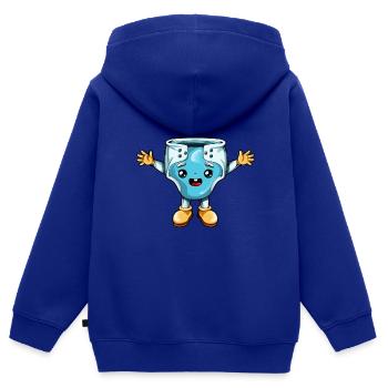 Cartoon Kawaii Windel - Kinder Premium Organic Zip Hoodie - Royalblau - Hinten - AI Model Kid Male (0cm)