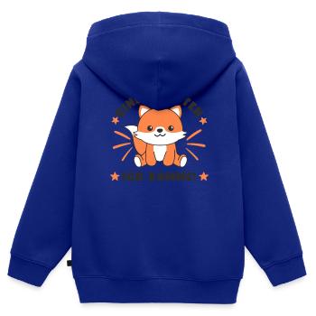 Kindergarten Ich Komme! Fuchs - Kinder Premium Organic Zip Hoodie - Royalblau - Hinten - AI Model Kid Male (0cm)