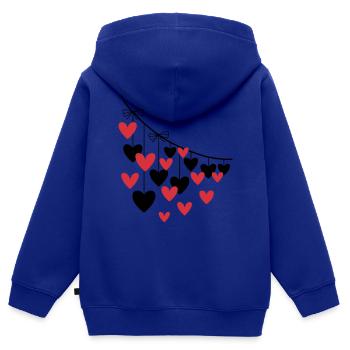 Herzgirlande Viele Herzen - Kinder Premium Organic Zip Hoodie - Royalblau - Hinten - AI Model Kid Male (0cm)
