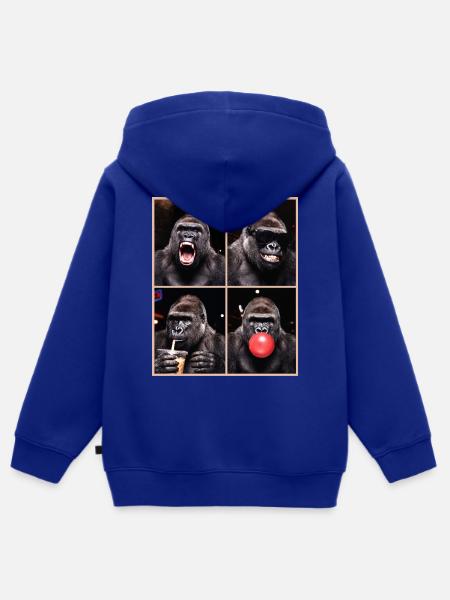 Gorillas Gorilla - Kinder Premium Organic Zip Hoodie - Royalblau