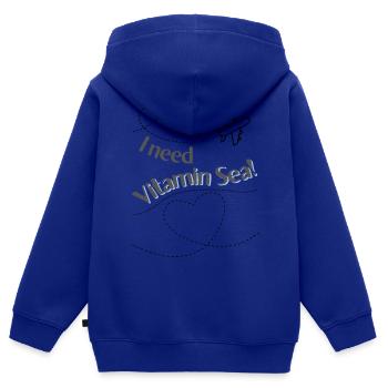 J’ai besoin de vitamines mer - Sweat Premium à capuche zippé enfant bio - bleu roi - Dos - AI Model Kid Male (0cm)