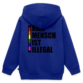 Kein mensch ist illegal - Kinder Premium Organic Zip Hoodie - Royalblau - Hinten - AI Model Kid Male (0cm)