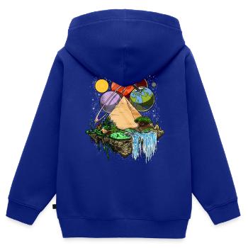 Une ancienne conspiration des extraterrestres des pyramides égyptiennes - Sweat Premium à capuche zippé enfant bio - bleu roi - Dos - AI Model Kid Male (0cm)