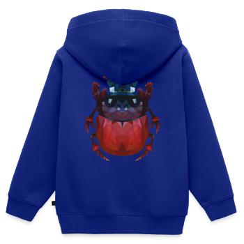 Coléoptère Oxysternon - Sweat Premium à capuche zippé enfant bio - bleu roi - Dos - AI Model Kid Male (0cm)