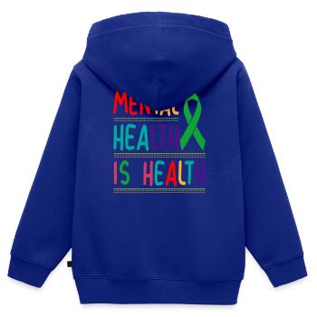 Psychische Gesundheit ist Gesundheit Brechen Sie das Stigma - Kinder Premium Organic Zip Hoodie - Royalblau - Hinten - AI Model Kid Male (0cm)