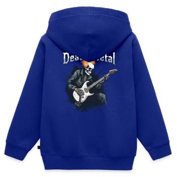 Death Metal - Kinder Premium Organic Zip Hoodie - Royalblau - Hinten - AI Model Kid Male (0cm)