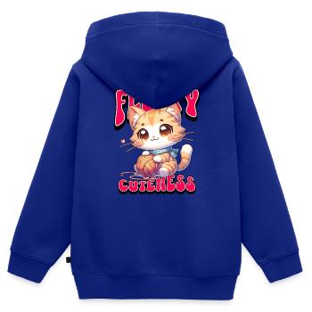 Fluffy Cuteness - Niedliches Katzendesign - Kinder Premium Organic Zip Hoodie - Royalblau - Hinten - AI Model Kid Male (0cm)