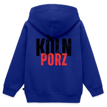 Porz schwarz rot - Kinder Premium Organic Zip Hoodie - Royalblau - Hinten - AI Model Kid Male (0cm)