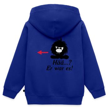 kleines Monster Smuffel hää er war es - Kinder Premium Organic Zip Hoodie - Royalblau - Hinten - AI Model Kid Male (0cm)