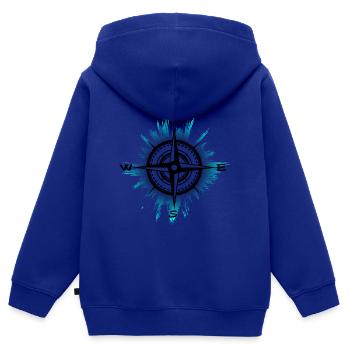 Kompass - Kinder Premium Organic Zip Hoodie - Royalblau - Hinten - AI Model Kid Male (0cm)