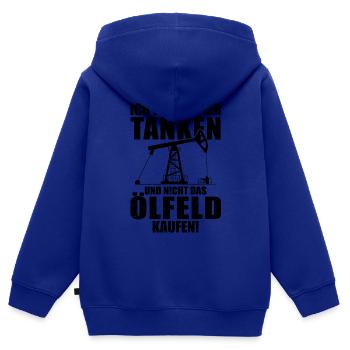 Ich wollte Tanken nicht das Ölfeld kaufen Benzin - Kinder Premium Organic Zip Hoodie - Royalblau - Hinten - AI Model Kid Male (0cm)