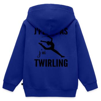 Ich kann nicht Ich Wirbel Humor Frau Wirbel - Kinder Premium Organic Zip Hoodie - Royalblau - Hinten - AI Model Kid Male (0cm)