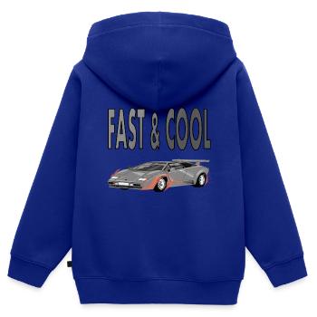 La voiture de sport est un cadeau de véhicule rapide et cool - Sweat Premium à capuche zippé enfant bio - bleu roi - Dos - AI Model Kid Male (0cm)