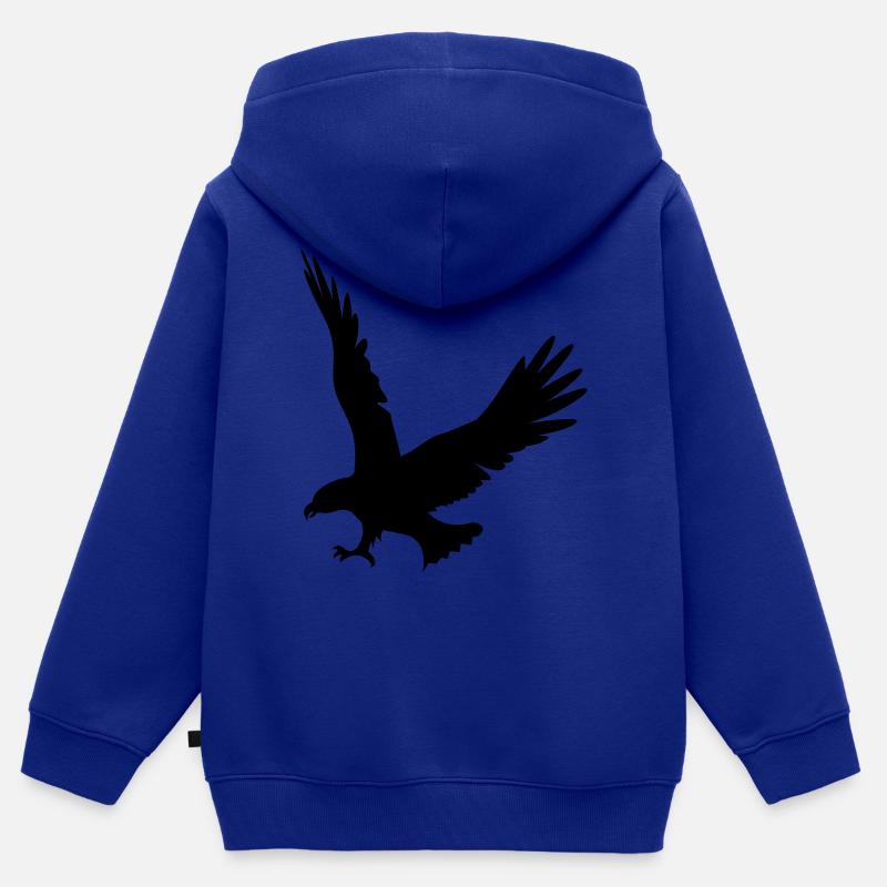 aigle-attaque - Sweat Premium à capuche zippé enfant bio - bleu roi