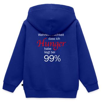 Hunger - Kinder Premium Organic Zip Hoodie - Royalblau - Hinten - AI Model Kid Male (0cm)