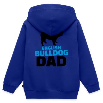Bulldogge - Kinder Premium Organic Zip Hoodie - Royalblau - Hinten - AI Model Kid Male (0cm)