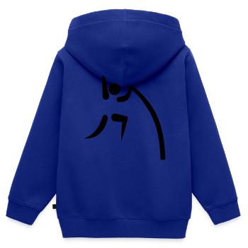 Stabhochsprung - Kinder Premium Organic Zip Hoodie - Royalblau - Hinten - AI Model Kid Male (0cm)