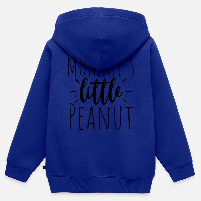 La petite cacahuète de maman - Sweat Premium à capuche zippé enfant bio - bleu roi