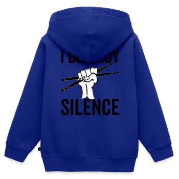 I Destroy Silence Drummer Sticks - Kinder Premium Organic Zip Hoodie - Royalblau - Hinten - AI Model Kid Male (0cm)