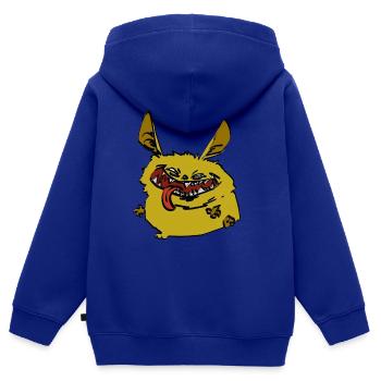 Das verrückte kleine haarige Monster - Kinder Premium Organic Zip Hoodie - Royalblau - Hinten - AI Model Kid Male (0cm)