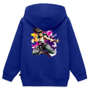 Mia die Hip-Hop-Tänzerin - Kinder Premium Organic Zip Hoodie - Royalblau - Hinten - AI Model Kid Male (0cm)