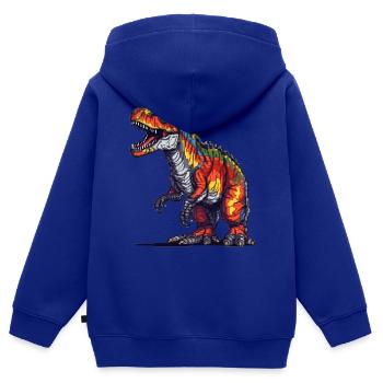 Dino in retro pixel graphics 8-bit or 16-bit - Kids Premium Organic Zip-up Hoodie - royal blue - Back - AI Model Kid Male (0cm)