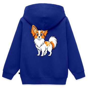 Alert Papillon Digitale Kunst - Kinder Premium Organic Zip Hoodie - Royalblau - Hinten - AI Model Kid Male (0cm)