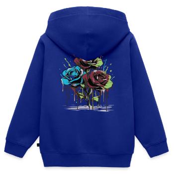 Blumen Frauen Mädchenpower Design Kunst Weiblich Rose - Kinder Premium Organic Zip Hoodie - Royalblau - Hinten - AI Model Kid Male (0cm)